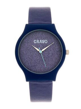 Crayo Glitter Women's Purple Glitter Dial Quartz Watch